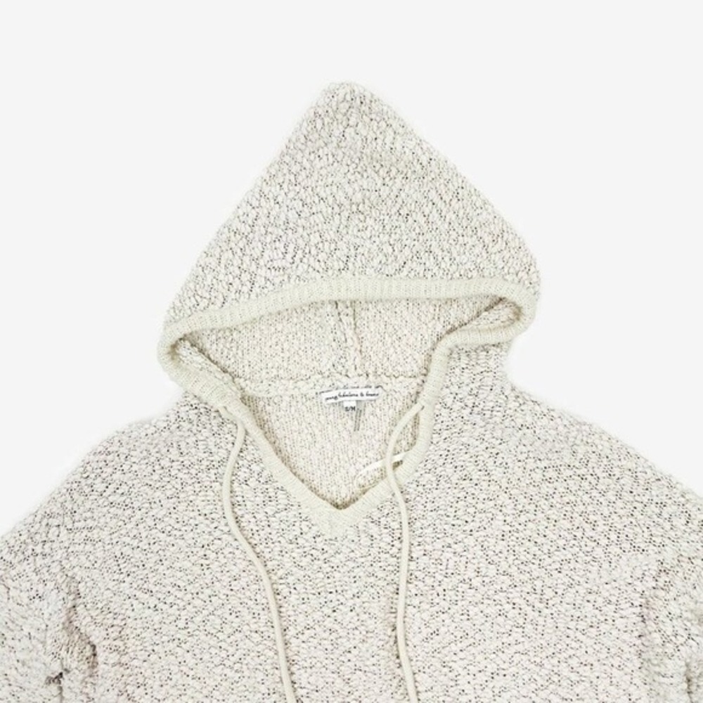 Young Fabulous & Broke Popcorn Knit Hoodie Sweater Size S Cream Clean Girl Comfy - Picture 8 of 14